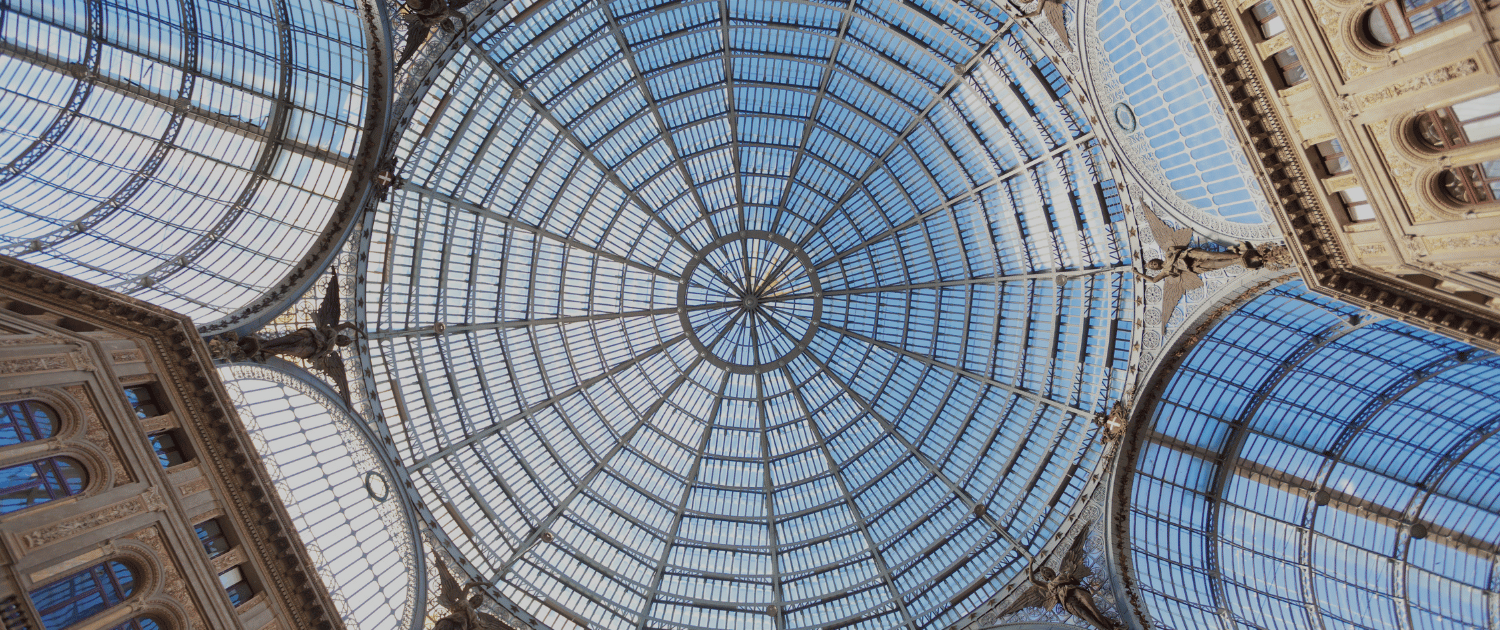 Detail of the Galleria Umberto I in Naples, Merqurio's headquarters