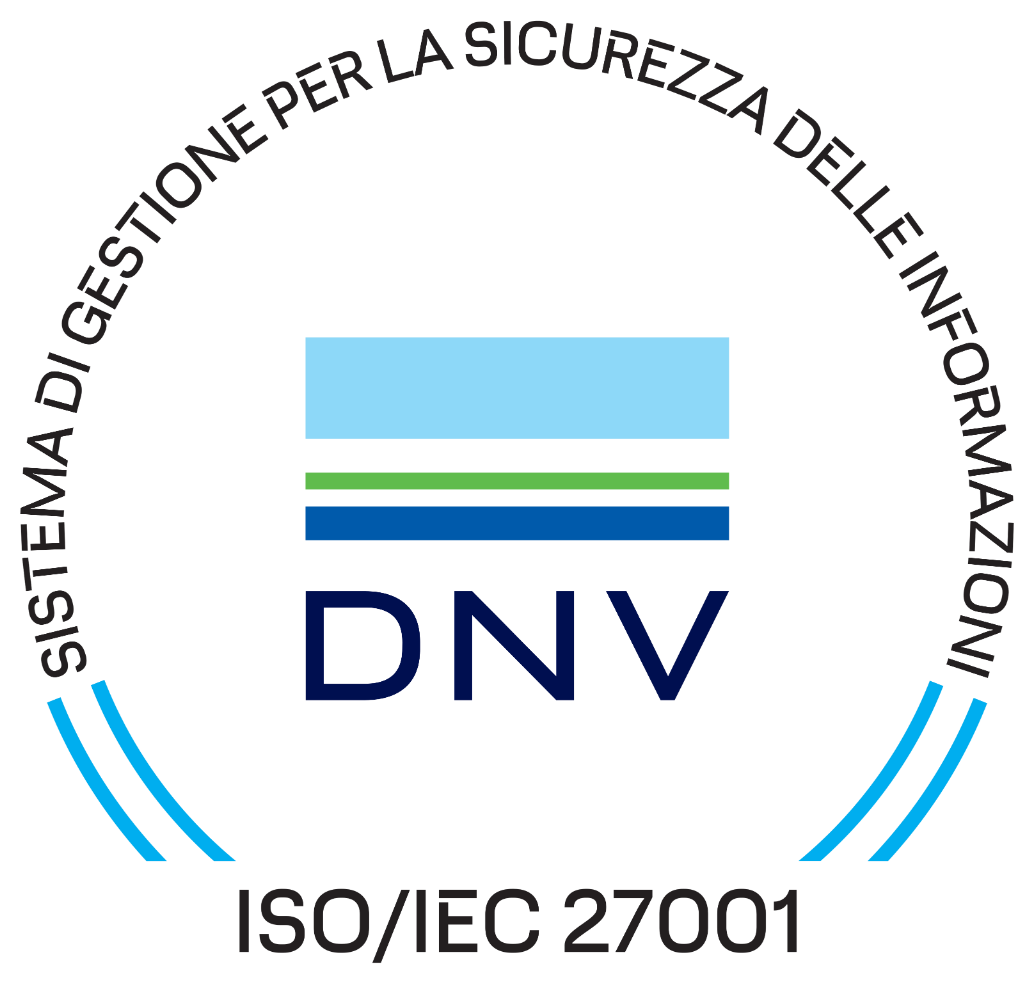Logo DNV - sistema di gestione per la sicurezza delle informazioni ISO/IEC 27001